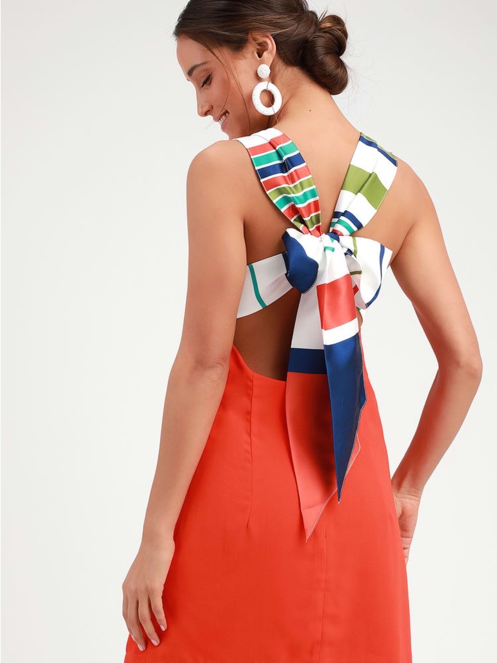 Lulu's Bright Coral Sleeveless Mini Shift Dress - Picture 3 of 7